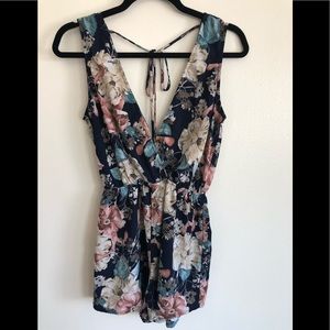 Blue floral romper